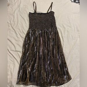 H&M gold flowy dress size medium
